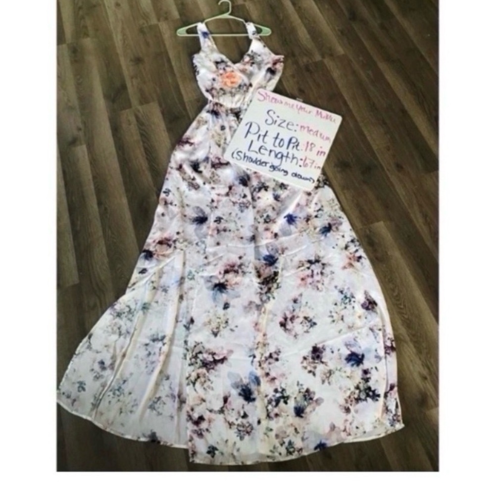 SHOW ME YOUR MUMU White Floral Satin Maxi Dress - Picture 9 of 11